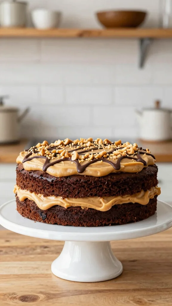 15 Chocolate Birthday Cake Ideas That Wow Every Time - 5. Chocolate Peanut Butter Cake 1