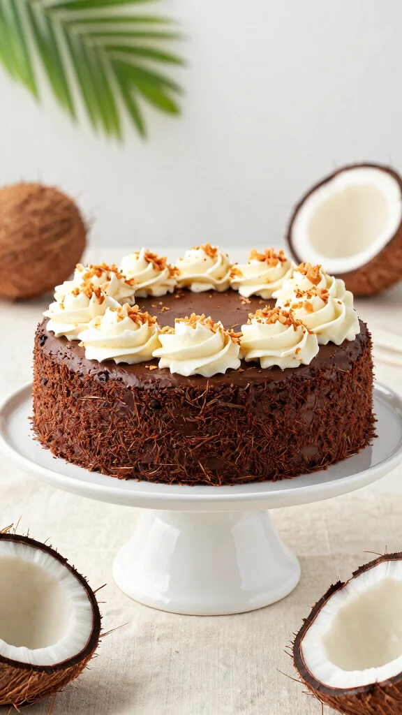 15 Chocolate Birthday Cake Ideas That Wow Every Time - 8. Chocolate Coconut Cake 1