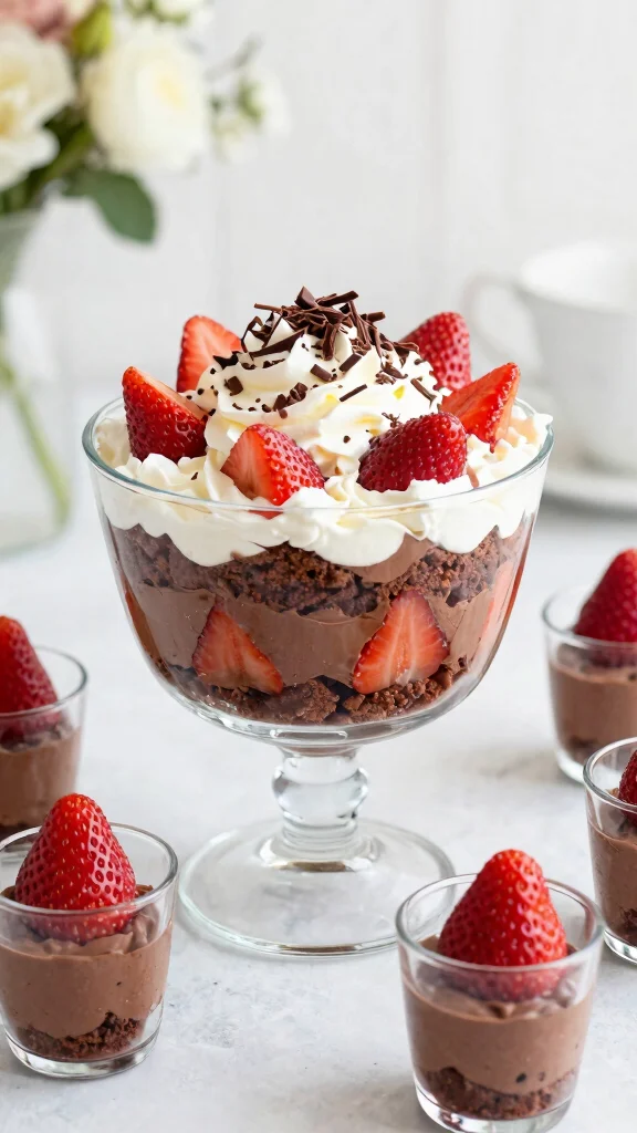15 Chocolate Cake with Strawberries Ideas for Any Sweet Occasion - 5. Chocolate Strawberry Trifle 1