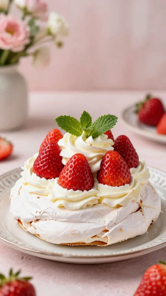 15 Chocolate Cake with Strawberries Ideas for Any Sweet Occasion - 6. Chocolate Strawberry Pavlova 1