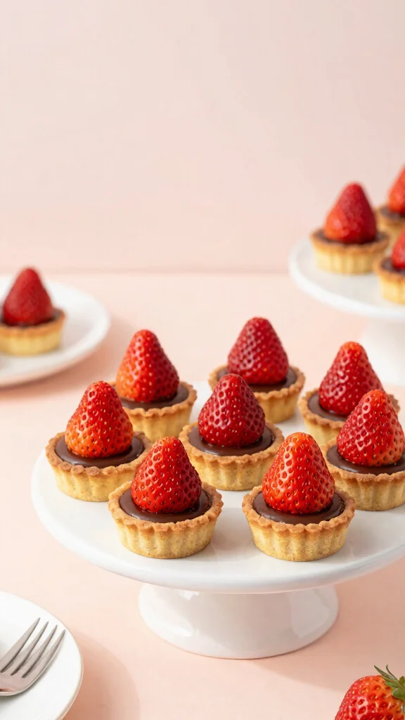 15 Chocolate Cake with Strawberries Ideas for Any Sweet Occasion - 8. Mini Chocolate Strawberry Tarts 1