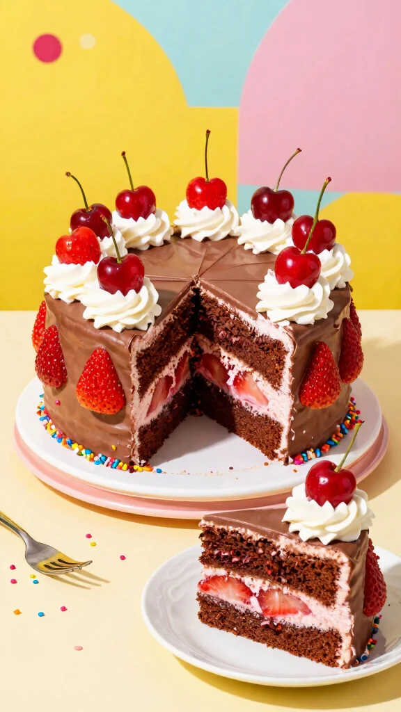 15 Chocolate Cake with Strawberries Ideas for Any Sweet Occasion - 9. Chocolate Strawberry Milkshake Cake 1