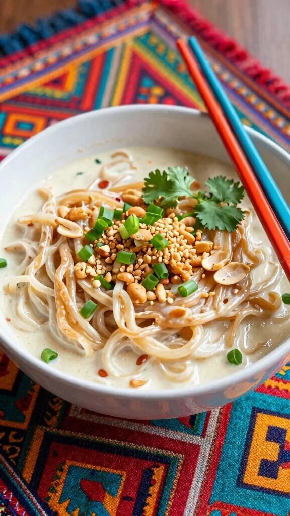 15 Creamy Noodles Recipes Rich, Comforting and Irresistible - 11. Creamy Thai Peanut Noodles 1