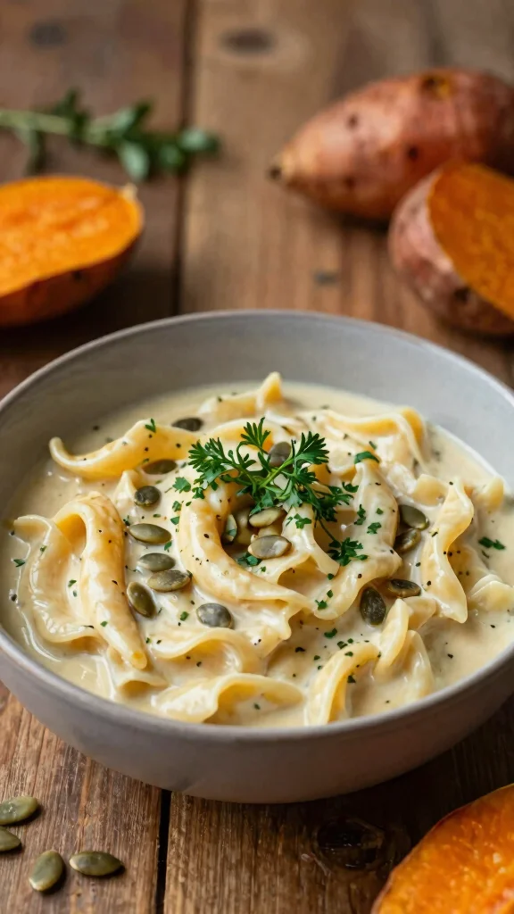 15 Creamy Noodles Recipes Rich, Comforting and Irresistible - 15. Creamy Sweet Potato Pasta 1