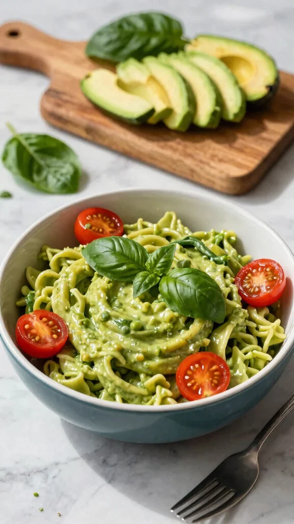 15 Creamy Noodles Recipes Rich, Comforting and Irresistible - 2. Avocado and Spinach Creamy Pasta 1