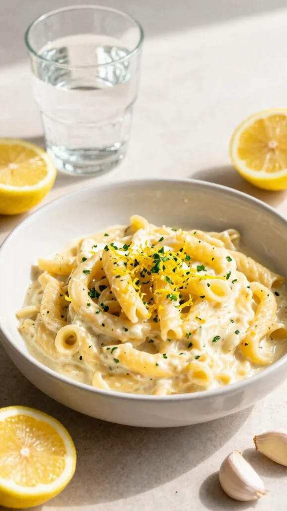 15 Creamy Noodles Recipes Rich, Comforting and Irresistible - 5. Creamy Lemon Garlic Pasta 1