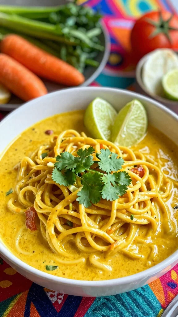 15 Creamy Noodles Recipes Rich, Comforting and Irresistible - 9. Creamy Coconut Curry Noodles 1