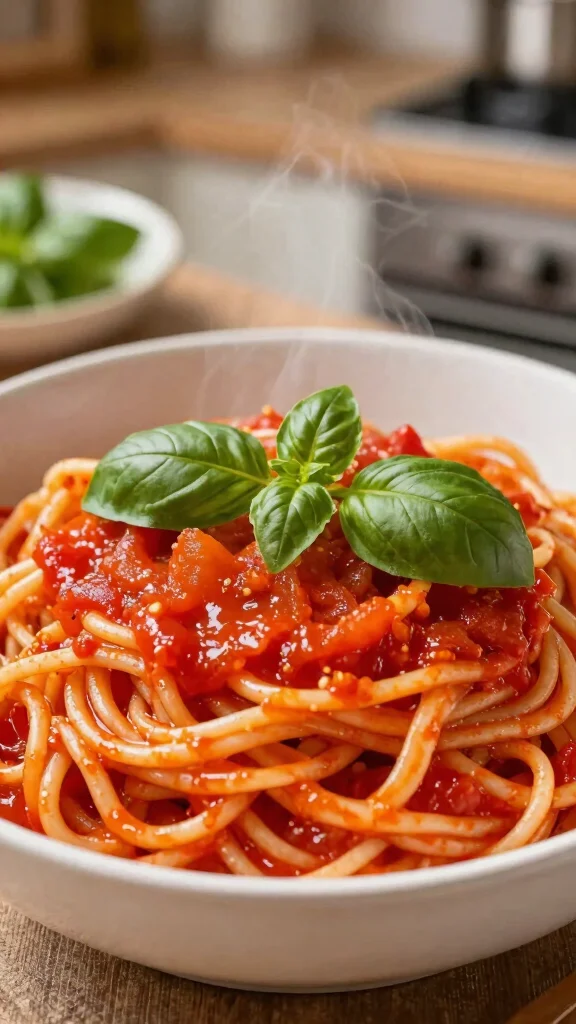 15 Spicy Noodles Recipes That Bring Serious Heat - 11. Spicy Tomato Noodles 1