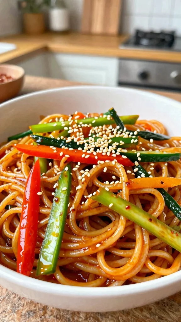 15 Spicy Noodles Recipes That Bring Serious Heat - 15. Fiery Sesame Noodles 1