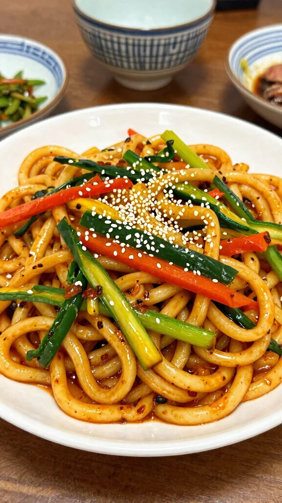 15 Spicy Noodles Recipes That Bring Serious Heat - 6. Yaki Udon with Spicy Sauce 1