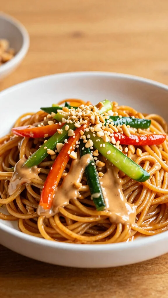 15 Spicy Noodles Recipes That Bring Serious Heat - 9. Spicy Peanut Noodles 1
