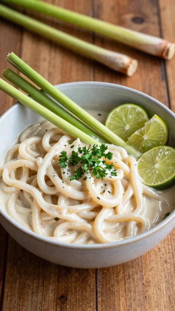 15 Udon Noodles Recipes Thick, Chewy and Comforting for Vegan Food Lovers - 14. Lemongrass Coconut Udon Noodles 1