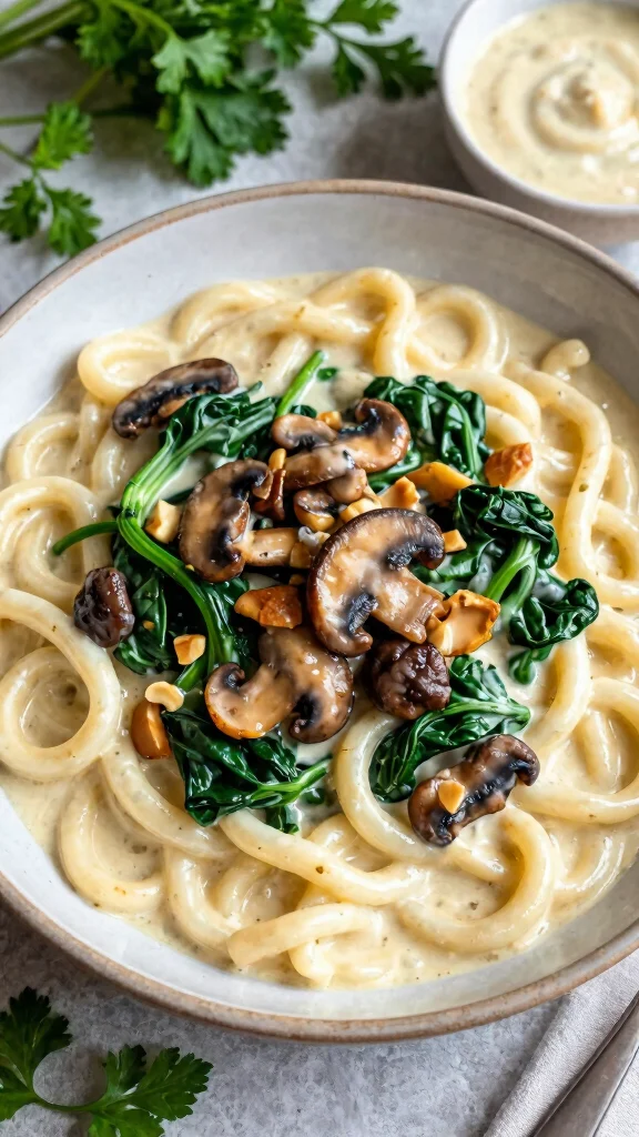 15 Udon Noodles Recipes Thick, Chewy and Comforting for Vegan Food Lovers - 3. Creamy Vegan Udon Alfredo 1