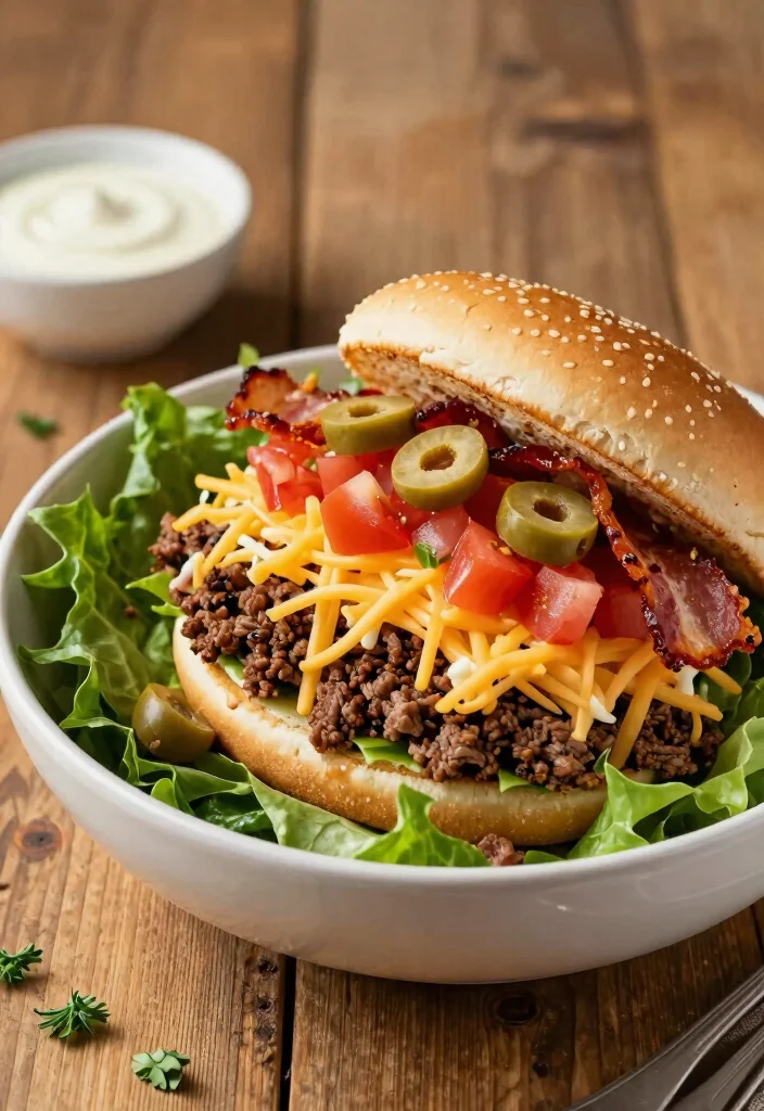 11 Best Keto Big Mac Salad Creations: All the Burger Flavor in a Bowl - 4. Loaded Keto Big Mac Salad 1