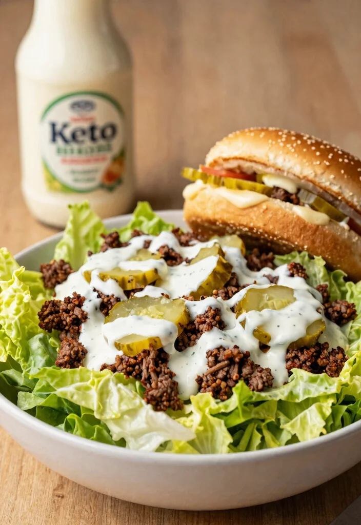 11 Best Keto Big Mac Salad Creations: All the Burger Flavor in a Bowl - 6. Creamy Keto Big Mac Salad 1