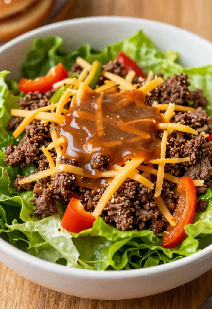 11 Best Keto Big Mac Salad Creations: All the Burger Flavor in a Bowl - 8. Sweet and Sour Keto Big Mac Salad 1