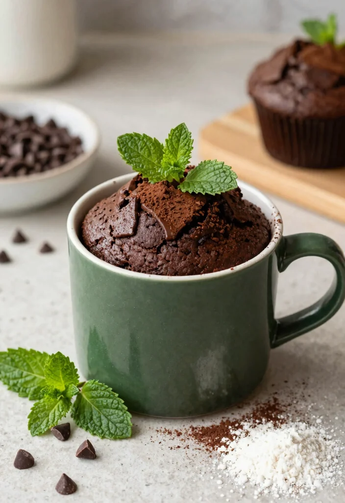 11 Quick Keto Mug Cake Microwave Recipes Ready in 90 Seconds - 10. Chocolate Mint Mug Cake 1