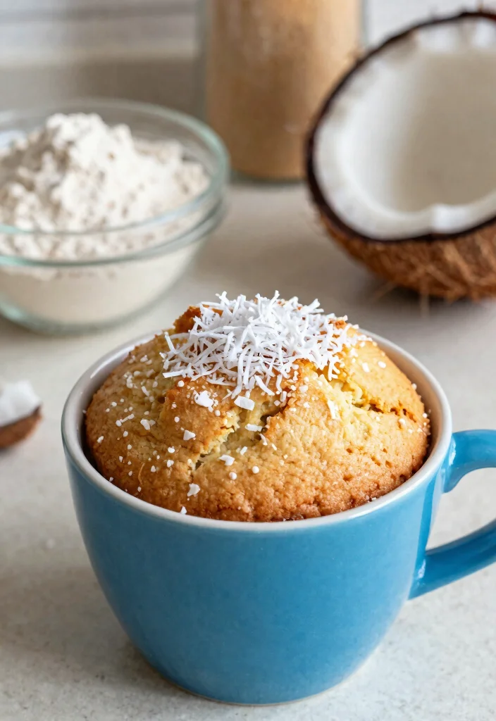 11 Quick Keto Mug Cake Microwave Recipes Ready in 90 Seconds - 11. Coconut Macaroon Mug Cake 1