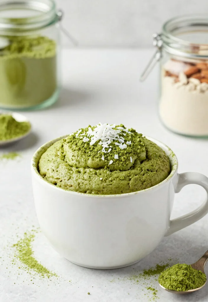 11 Quick Keto Mug Cake Microwave Recipes Ready in 90 Seconds - 7. Matcha Mug Cake 1