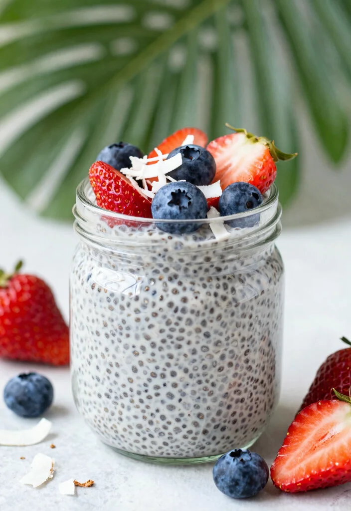 11 Simple Keto Chia Seed Pudding Recipes Creamy and Make Ahead - 3. Coconut Berry Keto Chia Seed Pudding 1
