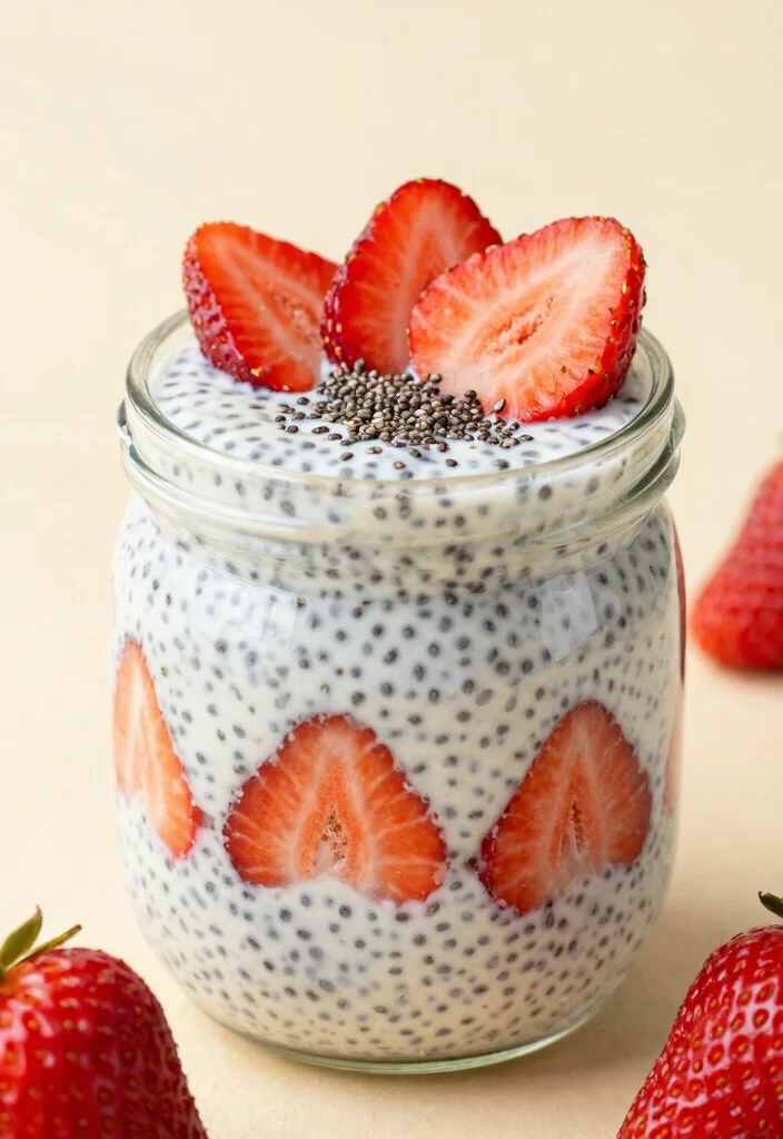 11 Simple Keto Chia Seed Pudding Recipes Creamy and Make Ahead - 8. Strawberry Cheesecake Keto Chia Seed Pudding 1
