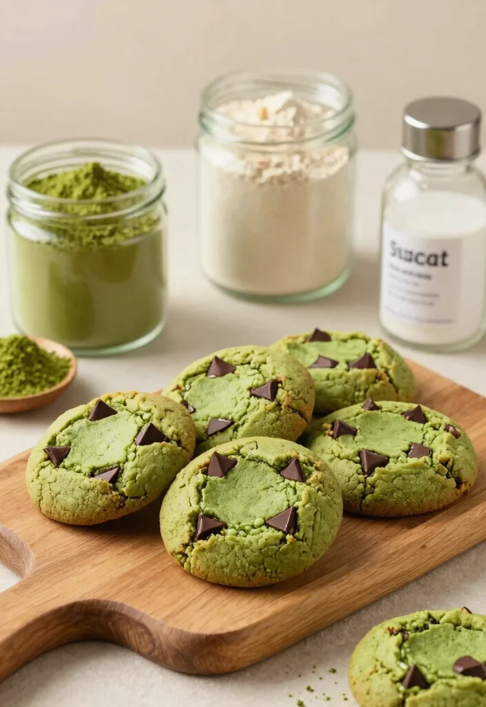 12 Best Keto Chocolate Chip Cookies Soft Chewy and Sugar Free - 8. Matcha Chocolate Chip Cookies 1
