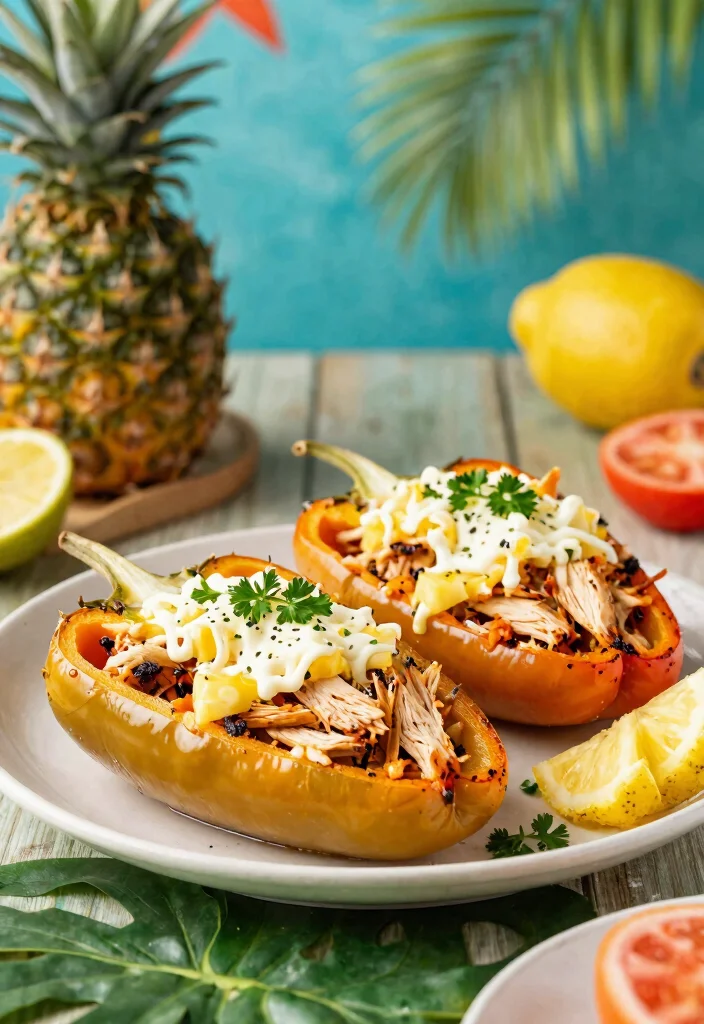 12 Best Keto Stuffed Bell Peppers Recipes Easy Low Carb Dinner - 10. Hawaiian BBQ Keto Stuffed Peppers 1