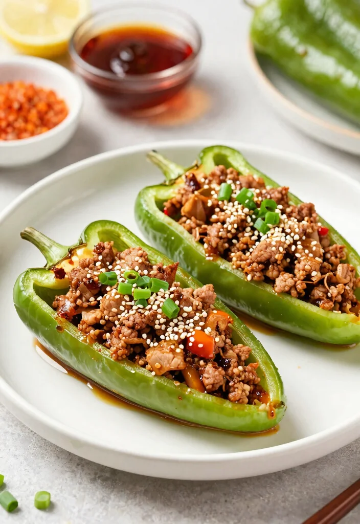 12 Best Keto Stuffed Bell Peppers Recipes Easy Low Carb Dinner - 4. Asian-Inspired Keto Stuffed Peppers 1