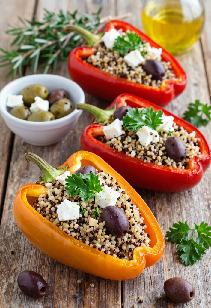 12 Best Keto Stuffed Bell Peppers Recipes Easy Low Carb Dinner - 6. Mediterranean Quinoa Keto Stuffed Peppers 1
