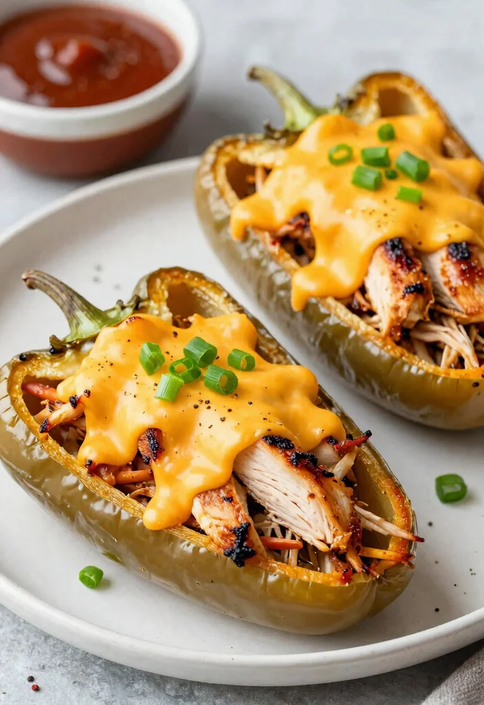 12 Best Keto Stuffed Bell Peppers Recipes Easy Low Carb Dinner - 7. BBQ Chicken Keto Stuffed Peppers 1