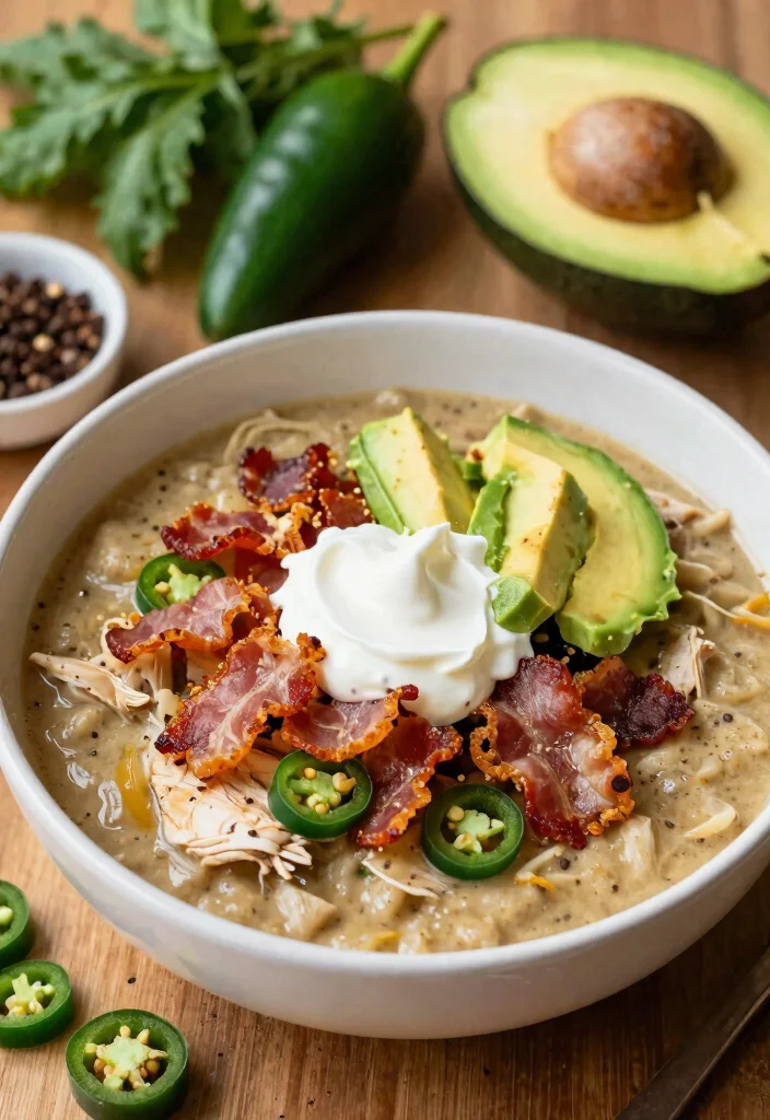 12 Best Keto White Chicken Chili Recipes Creamy and Hearty - 10. Loaded Keto White Chicken Chili 1