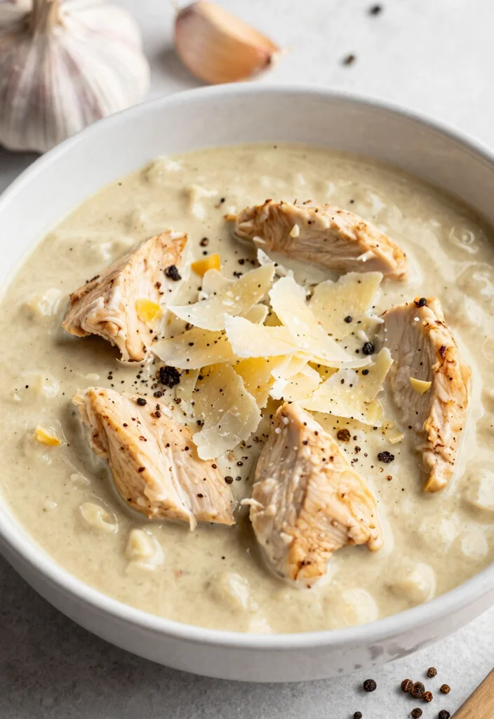 12 Best Keto White Chicken Chili Recipes Creamy and Hearty - 11. Garlic Parmesan White Chicken Chili 1