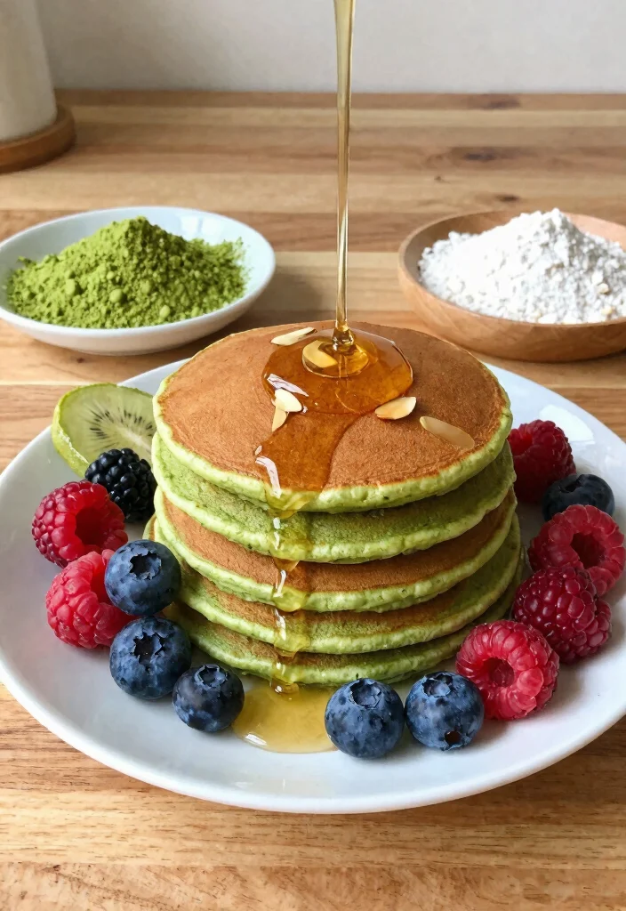 12 Fluffy Keto Pancakes Almond Flour Recipes You Will Love - 10. Matcha Almond Pancakes 1