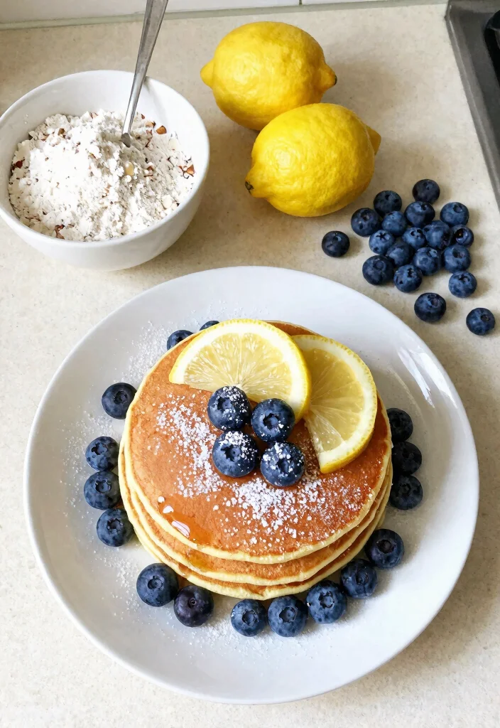 12 Fluffy Keto Pancakes Almond Flour Recipes You Will Love - 3. Lemon Blueberry Almond Pancakes 1