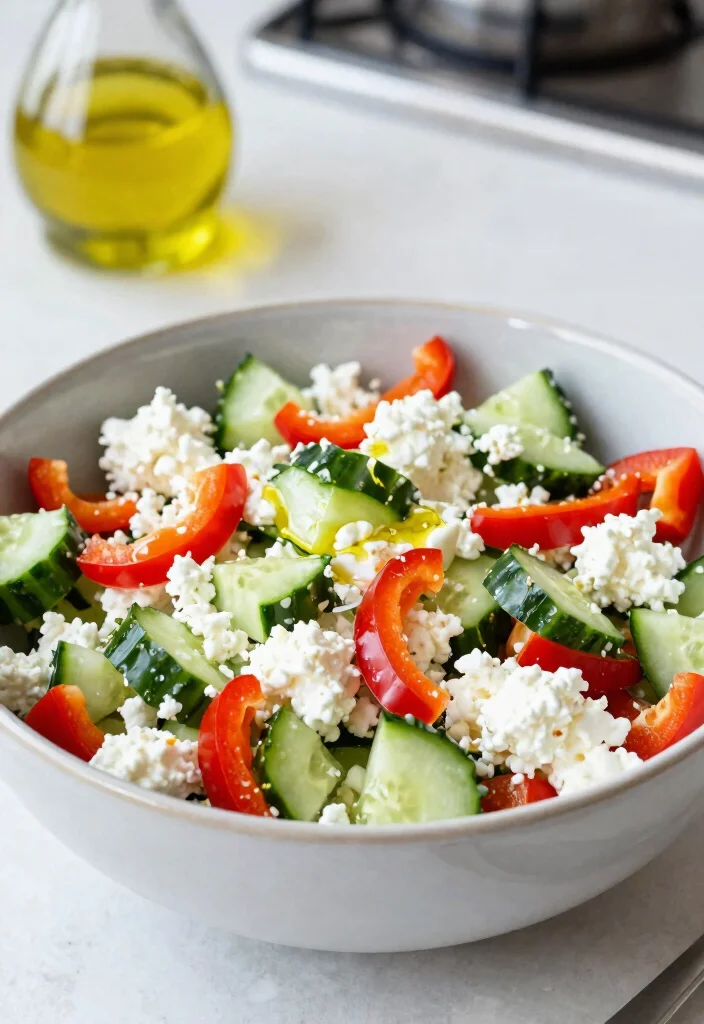 12 High Protein Keto Cottage Cheese Recipes Creamy and Satisfying - 11. Cottage Cheese and Veggie Salad 1