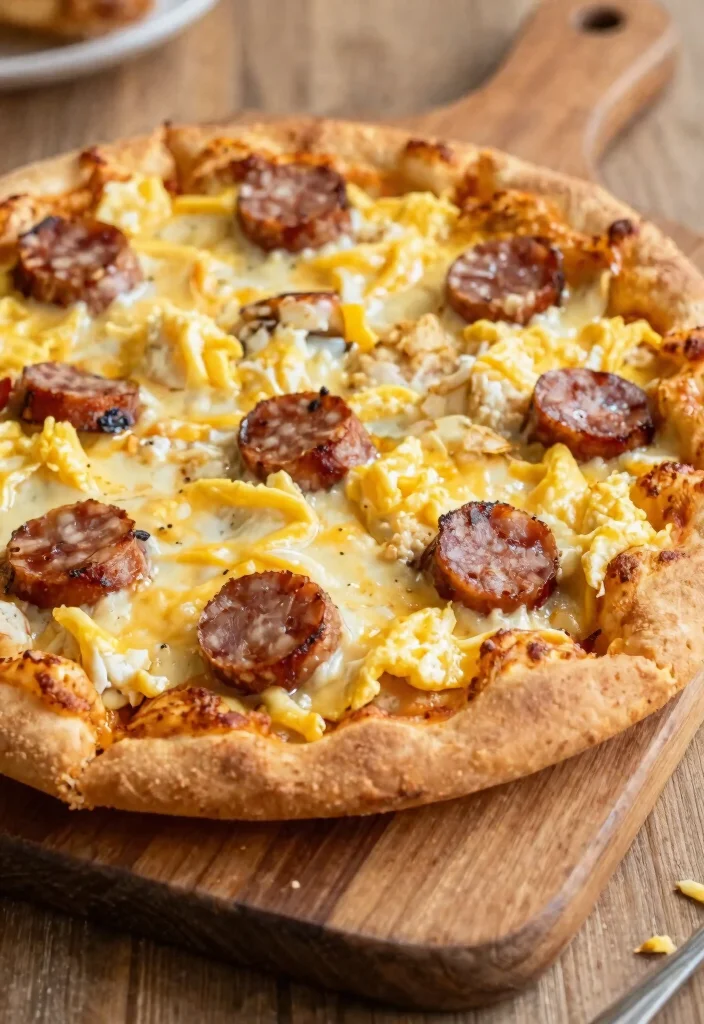 13 Best Chicken Crust Pizza Keto Recipes Zero Carb and Full Flavor - 9. Egg & Cheese Breakfast Chicken Crust Pizza 1