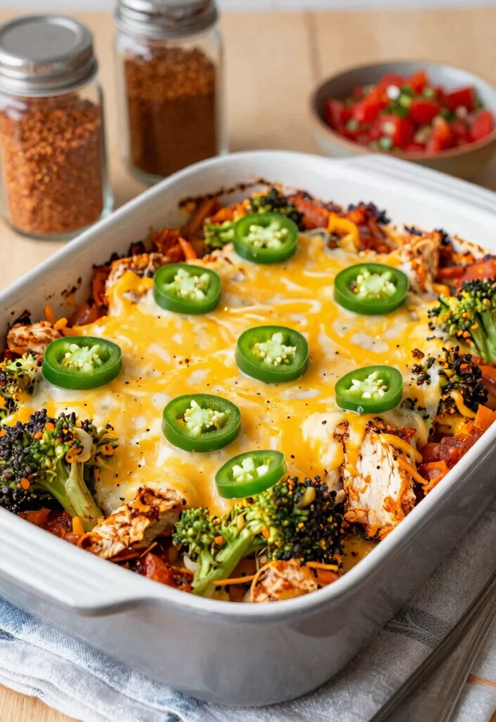 13 Creamy Keto Chicken Broccoli Casserole Recipes the Whole Family Loves - 3. Spicy Taco Keto Chicken Broccoli Casserole 1