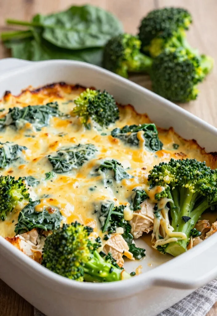 13 Creamy Keto Chicken Broccoli Casserole Recipes the Whole Family Loves - 7. Creamy Spinach Keto Chicken Broccoli Casserole 1