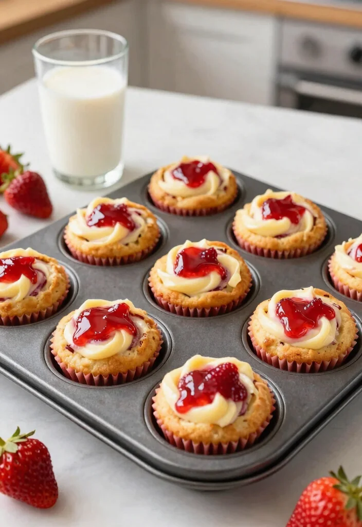 13 Creative Keto Cream Cheese Recipes Both Sweet and Savory - 8. Cream Cheese Strawberry Swirl Muffins 1