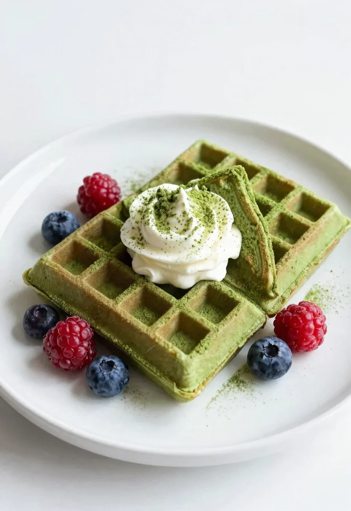 13 Crispy Keto Waffles Almond Flour Recipes Perfect for Breakfast - 11. Matcha Green Tea Waffles 1