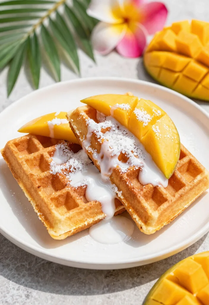 13 Crispy Keto Waffles Almond Flour Recipes Perfect for Breakfast - 12. Tropical Mango Waffles 1