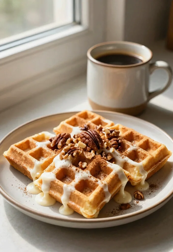 13 Crispy Keto Waffles Almond Flour Recipes Perfect for Breakfast - 3. Cinnamon Roll Keto Waffles 1