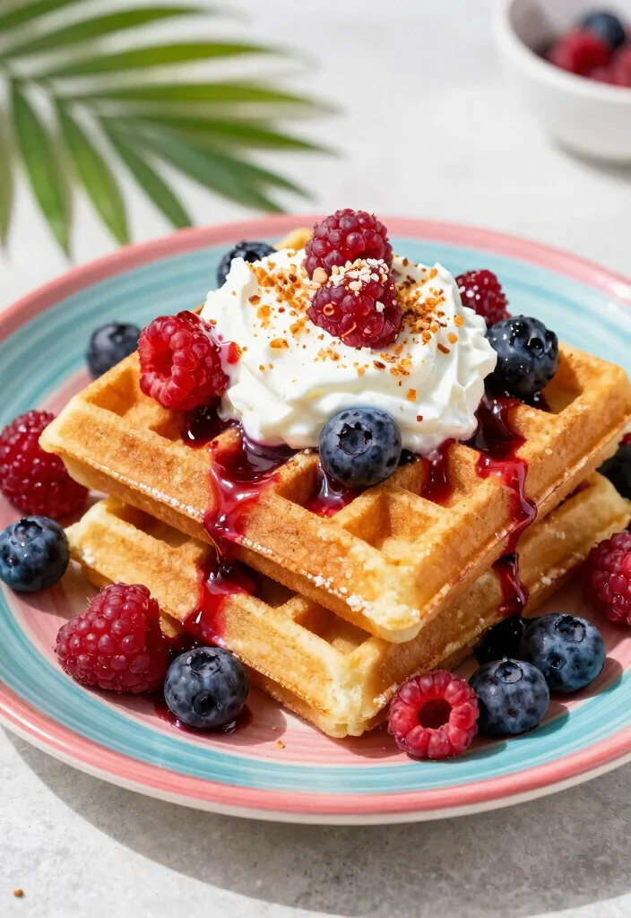 13 Crispy Keto Waffles Almond Flour Recipes Perfect for Breakfast - 4. Berry Coconut Waffles 1