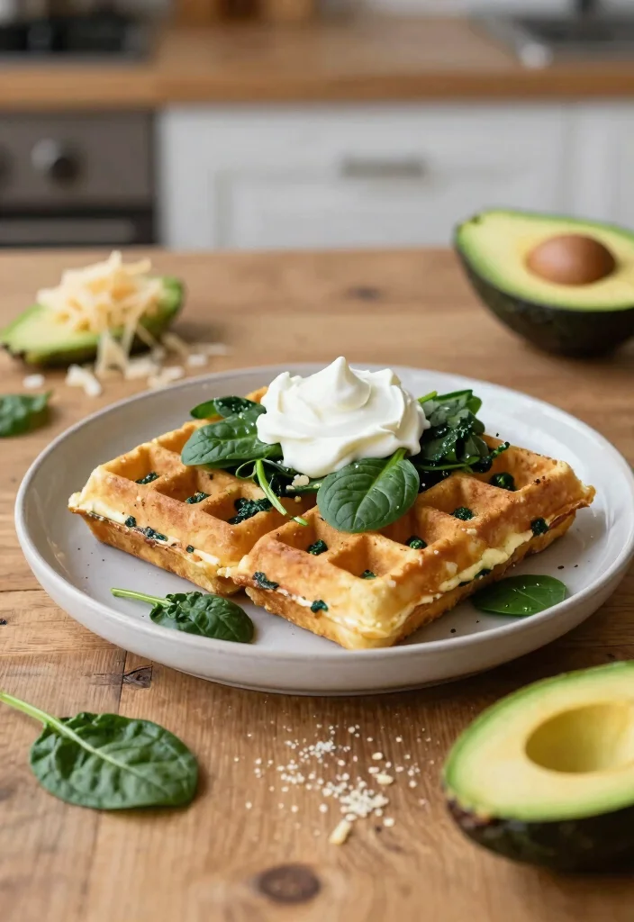 13 Crispy Keto Waffles Almond Flour Recipes Perfect for Breakfast - 6. Savory Spinach and Cheese Waffles 1