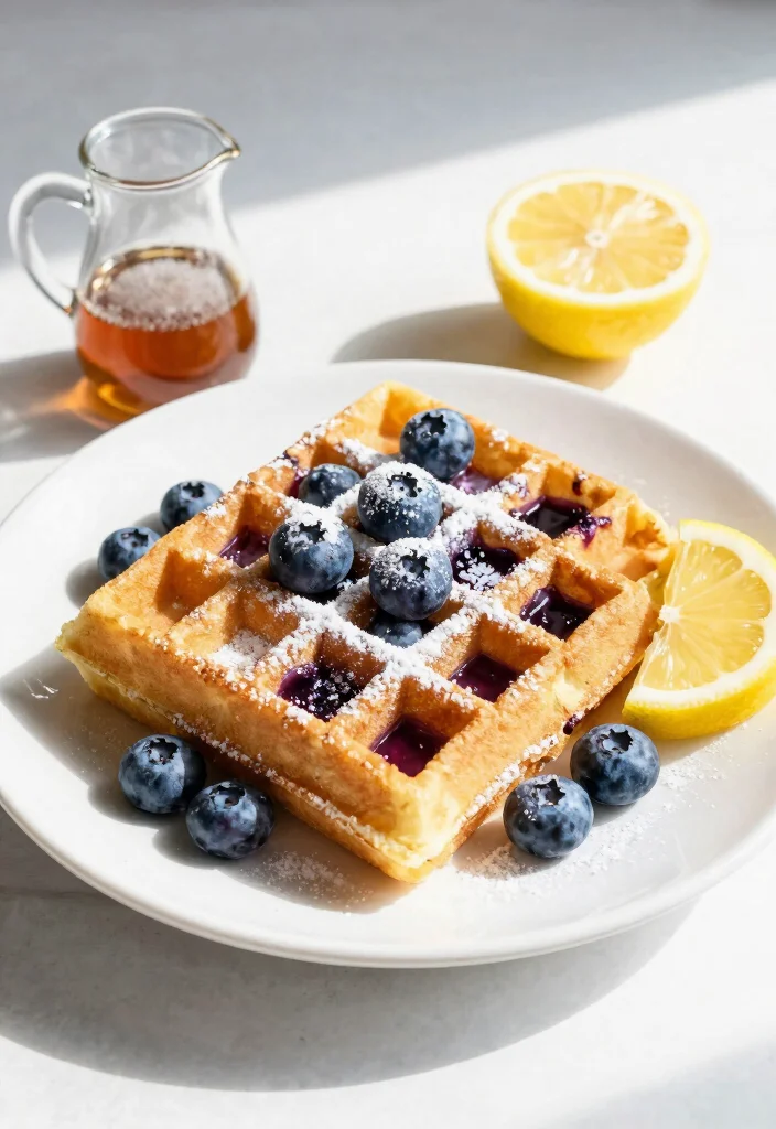 13 Crispy Keto Waffles Almond Flour Recipes Perfect for Breakfast - 7. Lemon Blueberry Waffles 1