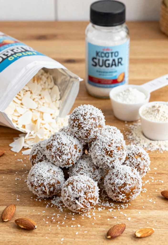 13 Easy Keto Peanut Butter Balls No Bake and Absolutely Delicious - 3. Coconut Keto Peanut Butter Balls 1