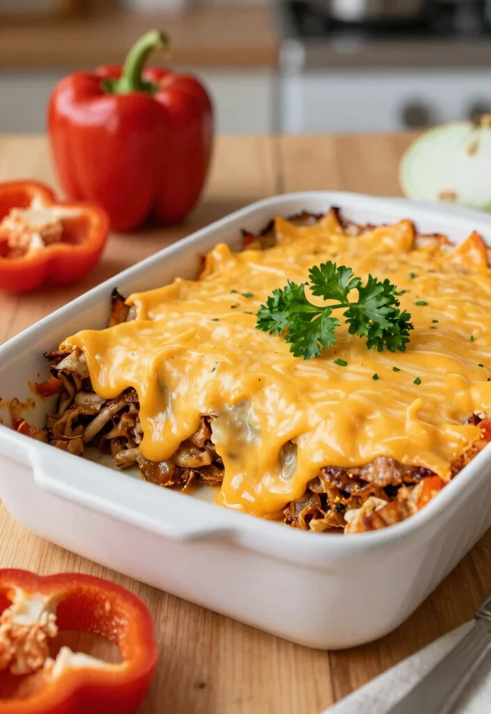 13 Easy Keto Philly Cheesesteak Casserole Recipes All Flavor No Carbs - 2. Cheesy Keto Philly Cheesesteak Casserole with Cream Cheese 1