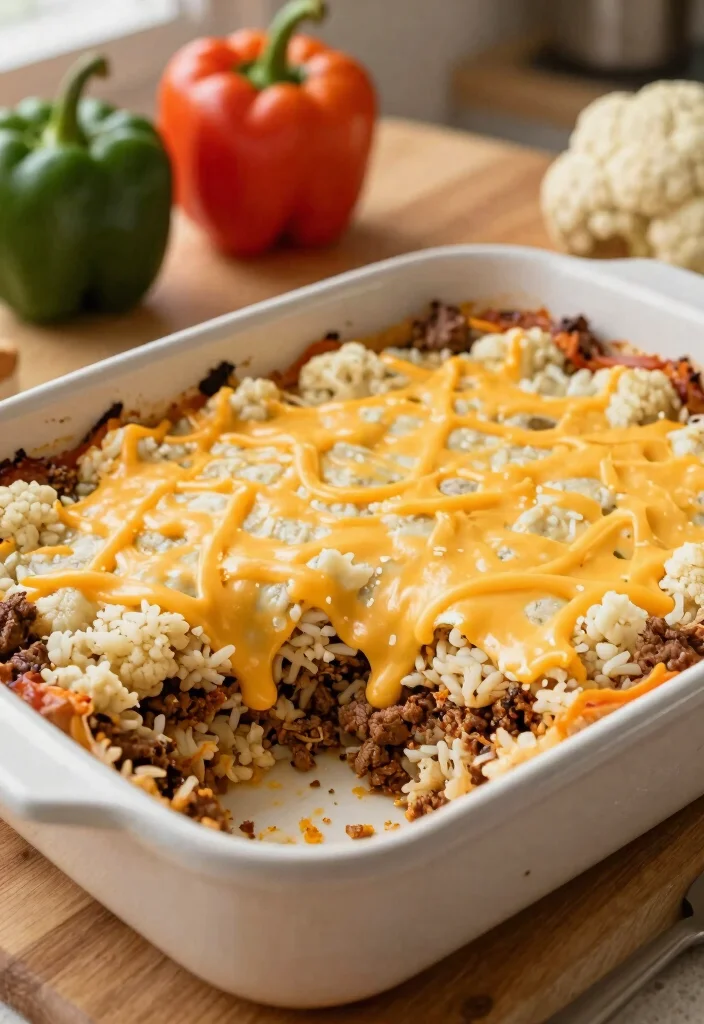 13 Easy Keto Philly Cheesesteak Casserole Recipes All Flavor No Carbs - 6. Keto Philly Cheesesteak Casserole with Cauliflower Rice 1