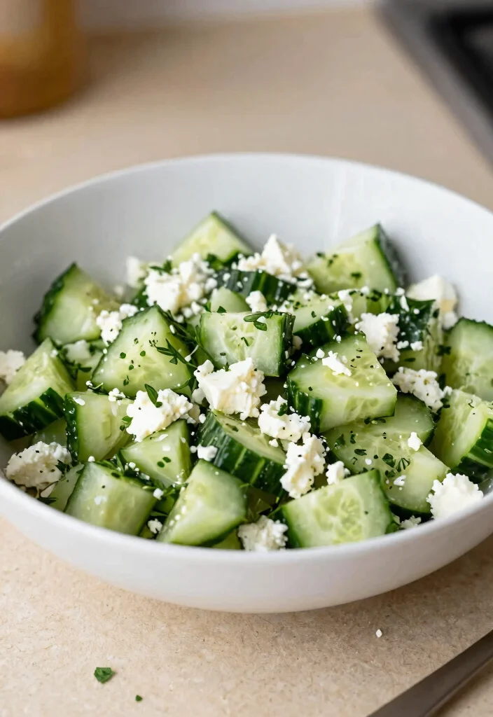 13 Easy Keto Side Dishes That Pair Perfectly With Any Dinner - 10. Cucumber Salad with Feta 1