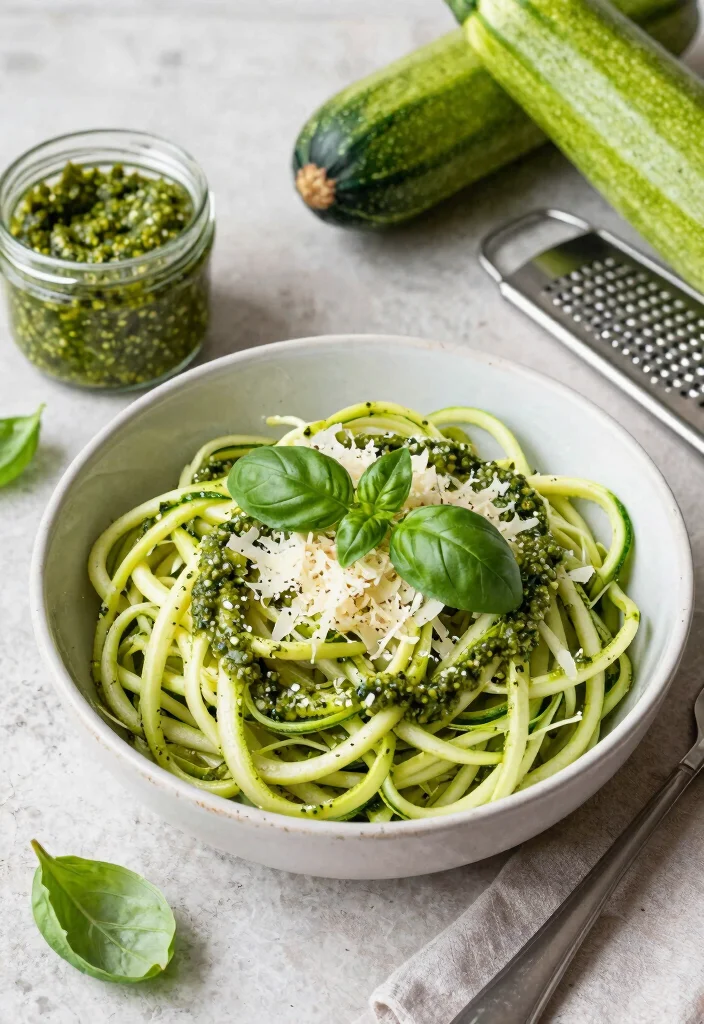 13 Easy Keto Side Dishes That Pair Perfectly With Any Dinner - 2. Zucchini Noodles with Pesto 1